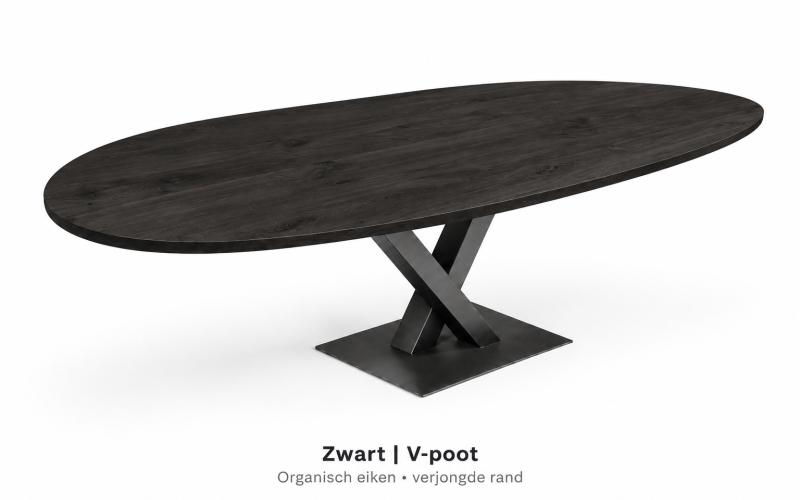 Organische eiken eettafel met verjongde rand &ndash; zelf samenstellen